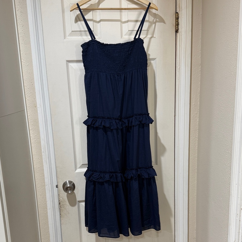 Navy Blue Tiered Maxi Dress